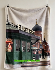 Burberry Harbin Church Pop-up Store Print Flannel Sofa Throw Blanket B243